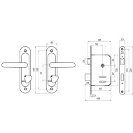 Замок Absolyute (Абсолют) врезной сувальдный с защёлкой в комплекте с ручкой ЗВ9.2-08 (бронза), 3 кл. 