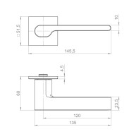 Ручка Armadillo (Армадилло) раздельная K.YM.COTTA MWSC-33 итальянский тисненый 