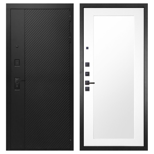 Гранит Симметрия, панель 010 зеркало Белый матовый 16 мм