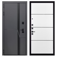 Гранит НаноБлэк лайн, панель 079 Белый софт, черный молдинг 12 мм