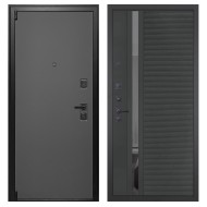 Гранит Лайт Графит, панель 090 Черный кварц с зеркальной тонированной вставкой 10 мм