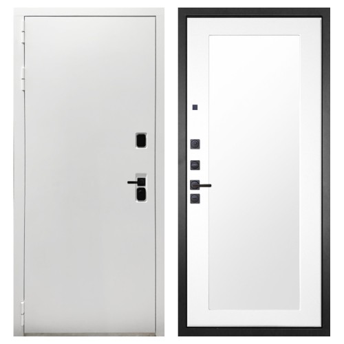 Гранит Вайт, панель 010 зеркало Белый матовый 16 мм