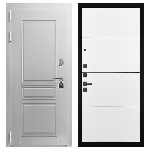 Гранит Лира Белая, панель 079 Белый софт, черный молдинг 12 мм