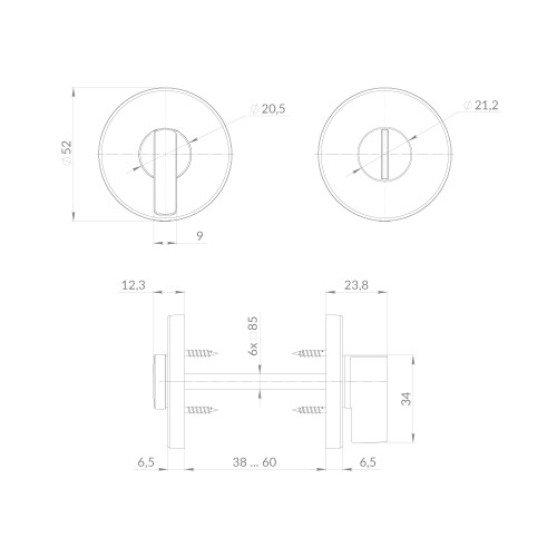 Ручка Punto (Пунто) поворотная BK6.R.EST.R52.JOY SSC-16 сатинированный хром 