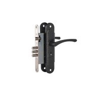 Замок Zenit (Зенит) врезной сувальдный с защёлкой в комплекте с ручкой ЗВ9.009/17 (серебро), 4 кл. 