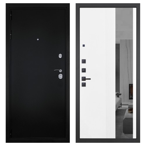 Гранит Ультра 8, панель 085 Белый рельеф софт с тонированным зеркало 10 мм