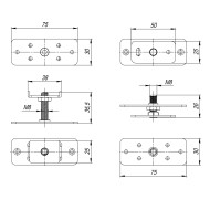 Комплект Armadillo (Армадилло) монтажных пластин SLD.Comfort-PRO/telescope.static door plates