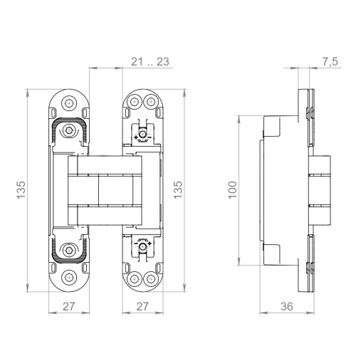 Петля Armadillo (Армадилло) скрытой установки U3D7803.VPG WH белый TECH 