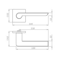 Ручка Punto (Пунто) раздельная K.ARC.Q52.STEP GR-23 графит 