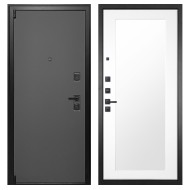 Гранит Лайт Графит, панель 010 зеркало Белый матовый 16 мм