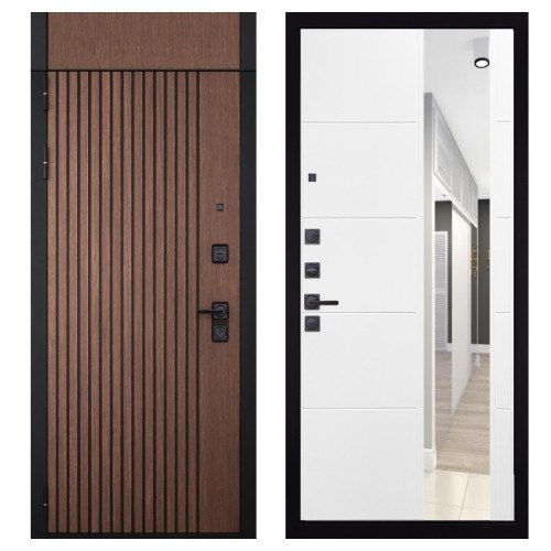 Гранит Шторм с фрамугой, панель 083 Белый софт зеркало 10 мм