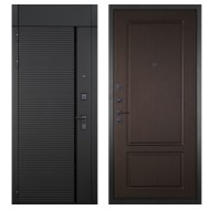 Гранит Пиано Черная с фрамугой, панель 027 Венге 10 мм