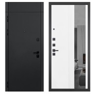 Гранит Горизонт с фрамугой, панель 085 Белый рельеф софт с тонированным зеркало 10 мм