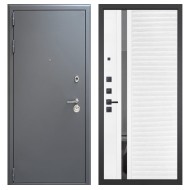 Гранит 7024, панель 089 Белый софт с зеркальной тонированной вставкой 10 мм