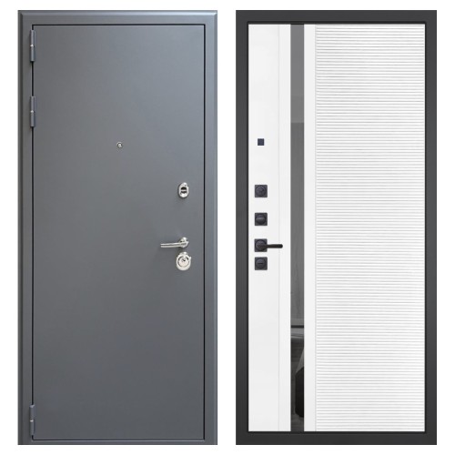 Гранит 7024, панель 089 Белый софт с зеркальной тонированной вставкой 10 мм