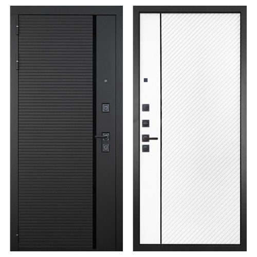 Гранит Пиано Черная, панель 078 Белая матовая 12 мм