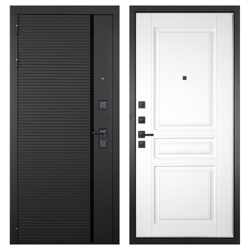 Гранит Пиано Черная, панель 018 Белый 16 мм