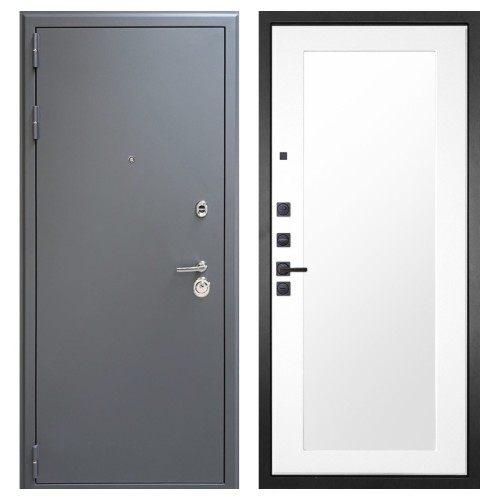 Гранит 7024, панель 010 зеркало Белый матовый 16 мм