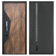 Гранит Континент Смарт, панель 090 Черный кварц с зеркальной тонированной вставкой 10 мм