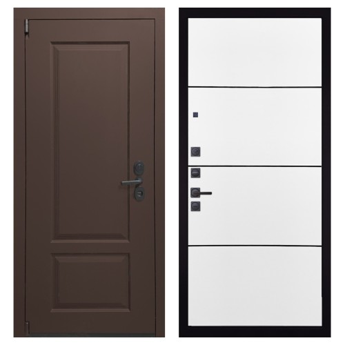 Гранит М3 new, панель 079 Белый софт, черный молдинг 12 мм