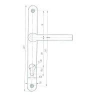 Ручка дверная Zenit (Зенит) на планке РФ1-85.25 (85 мм) черный матовый 