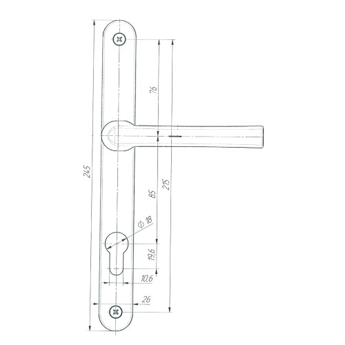 Ручка дверная Zenit (Зенит) на планке РФ1-85.25 (85 мм) черный матовый 