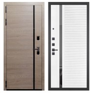 Гранит Пиано Эко, панель 089 Белый софт с зеркальной тонированной вставкой 10 мм