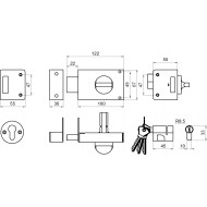 Замок Omega (Омега) накладной цилиндровый ЗН1 черный 