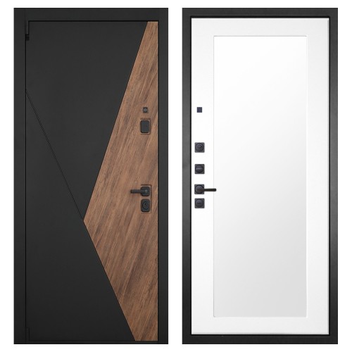 Гранит Геометрия, панель 010 зеркало Белый матовый 16 мм