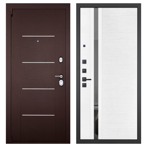 Гранит М2 Люкс, панель 089 Белый софт с зеркальной тонированной вставкой 10 мм