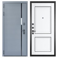 Гранит Пиано Серая, панель 070 Две филенки с молдингом белый матовый 12 мм