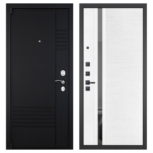 Гранит Т3, панель 089 Белый софт с зеркальной тонированной вставкой 10 мм