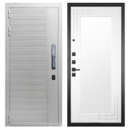 Гранит Пиано Смарт Белая, панель 019 зеркало Белый ясень 16 мм