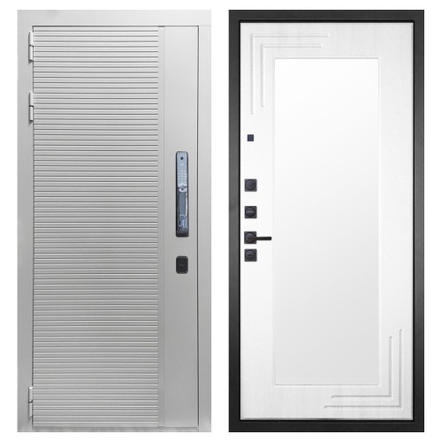 Гранит Пиано Смарт Белая, панель 019 зеркало Белый ясень 16 мм