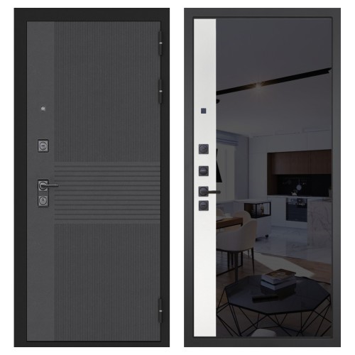 Гранит Гранж, панель 091 зеркало макси бок тонированное черное 10 мм