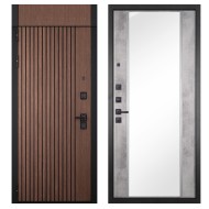 Гранит Шторм с фрамугой, панель 051 зеркало Бетон светлый 16 мм