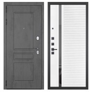 Гранит Лира, панель 089 Белый софт с зеркальной тонированной вставкой 10 мм