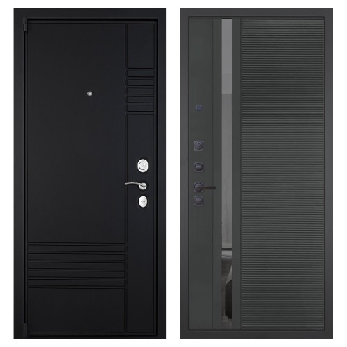 Гранит Т3, панель 090 Черный кварц с зеркальной тонированной вставкой 10 мм