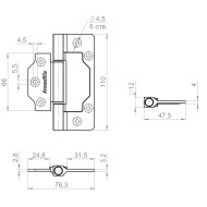Петля Armadillo (Армадилло) универсальная без врезки IN4300.US BL черный 
