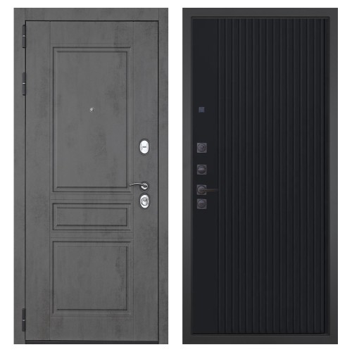 Гранит Лира, панель 088 Черный кварц с фрезеровкой 10 мм