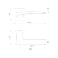 Ручка Punto (Пунто) раздельная K.EST.Q52.SHARM BL-24 черный 