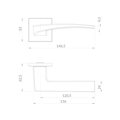 Ручка Punto (Пунто) раздельная K.EST.Q52.SHARM BL-24 черный 