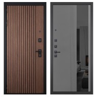 Гранит Шторм, панель 086 Серый рельеф софт с тонированным зеркало 10 мм