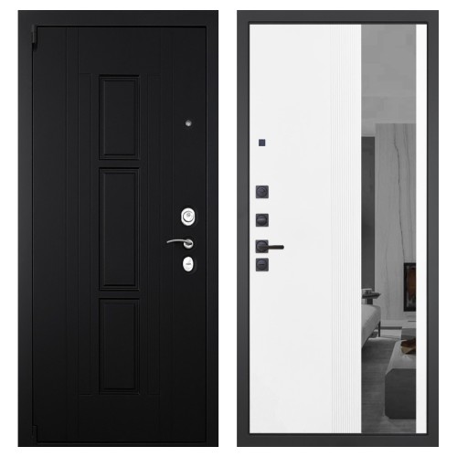 Гранит Т3М, панель 085 Белый рельеф софт с тонированным зеркало 10 мм