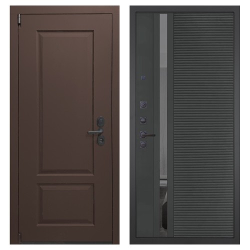 Гранит М3 new, панель 090 Черный кварц с зеркальной тонированной вставкой 10 мм