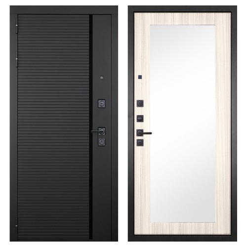 Гранит Пиано Черная, панель 026 зеркало Лиственница 10 мм