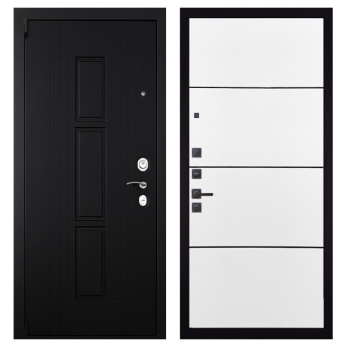 Гранит Т3М, панель 079 Белый софт, черный молдинг 12 мм