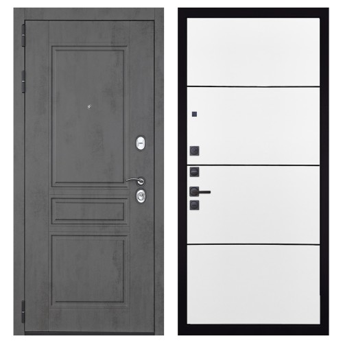 Гранит Лира, панель 079 Белый софт, черный молдинг 12 мм