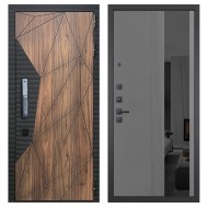 Гранит Континент Смарт, панель 086 Серый рельеф софт с тонированным зеркало 10 мм