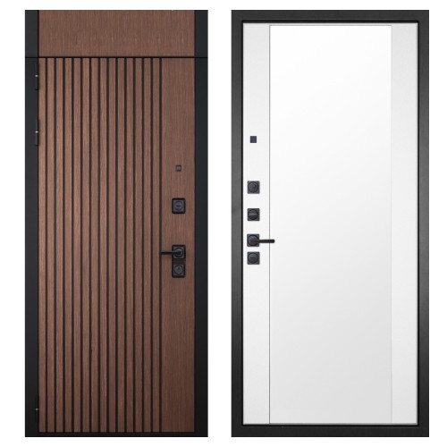 Гранит Шторм с фрамугой, панель 024 зеркало Макси белый матовый 16 мм